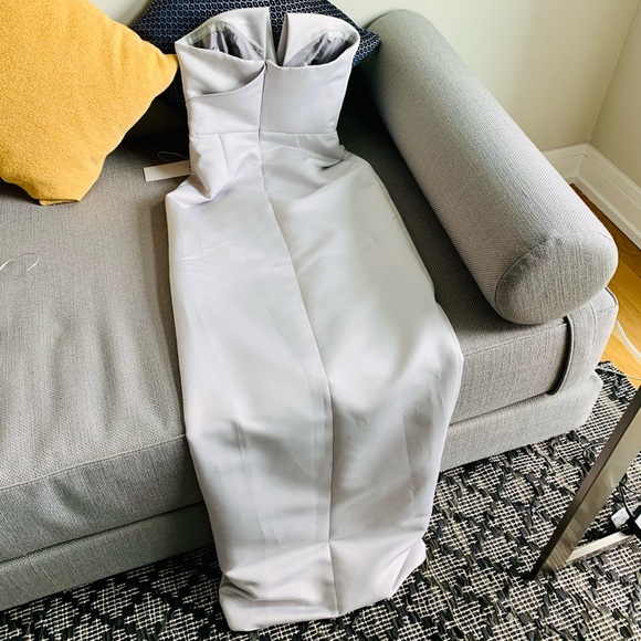 jay godfrey darcy gown in silver size 2 - Picture 6 of 8